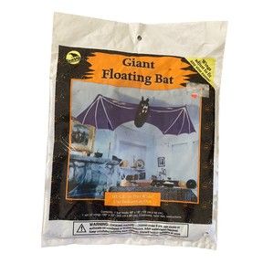 VTG 2000 NIP Halloween Giant Floating Black Bat 10' Hanging Decoration Sun Hill